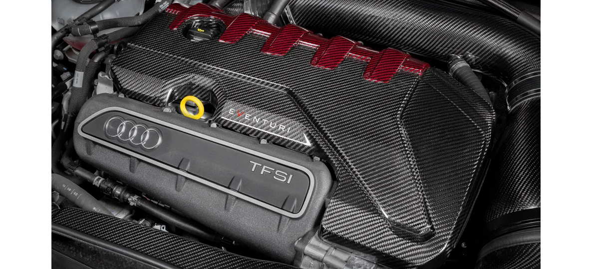 Eventuri Audi 8V2 RS3 / 8S TTRS Black and Red Engine Cover