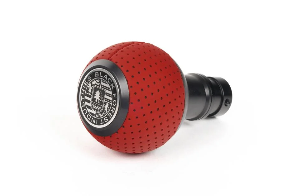 BFI GS2 DSG Heavy Weight shift knob -Rosso Centaurus Leather – Black Anodized (VW/Audi)