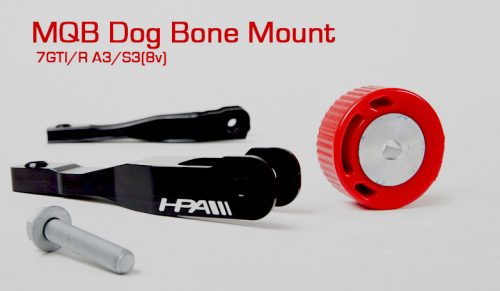 HPA CORE INTERLOCK DOGBONE MOUNT INCLUDING MACHINED ALUMINUM TORQUE ARM FOR MQB GOLFGTIR A3S3