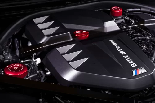 BMW 2021+ S58 Engine BLACKLINE Performance Edition RED Cap Set (Oil Cap / Coolant Caps)