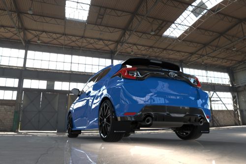 Rally Armor 2020-24 Toyota GR Yaris Hatch Black Mud Flap White Logo