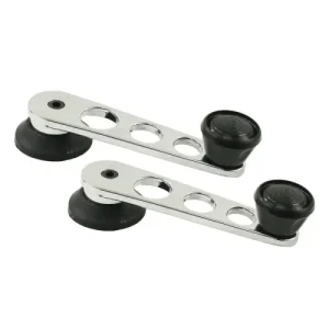 Heritage Mk1 Window Winder Handles Chrome With Black Knob