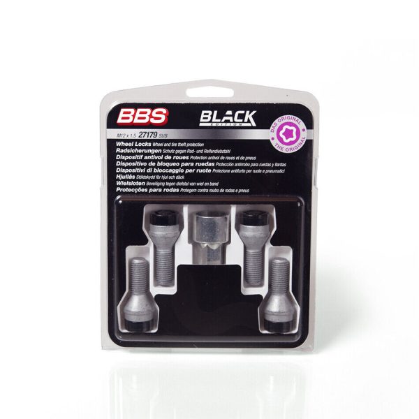 BBS Anti Theft Device Black M14 x 1.5 x 31 Cone (Set /4)