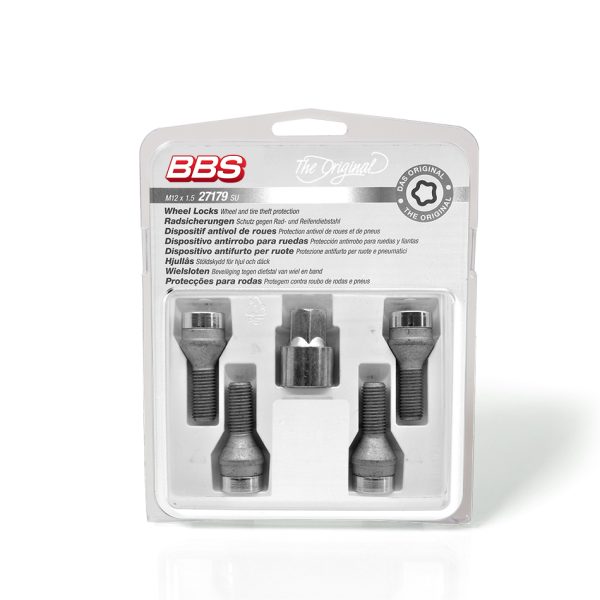 BBS Anti Theft Device Silver M14 x 1.5 x 31 Cone (Set /4)