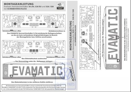 License plate holder Volkswagen Classic Parts