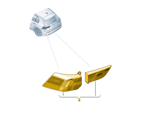 OEM Volkswagen Golf Mk8 Clear LED Tail Lights